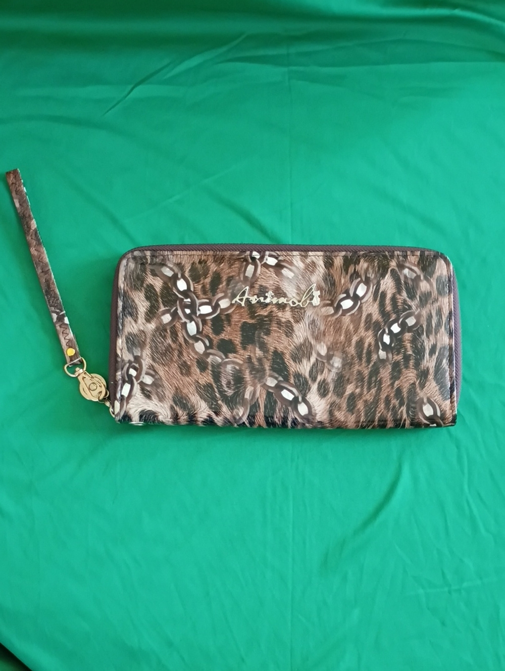 Animal-Print Zip-Around Wristlet Wallet by - Brown